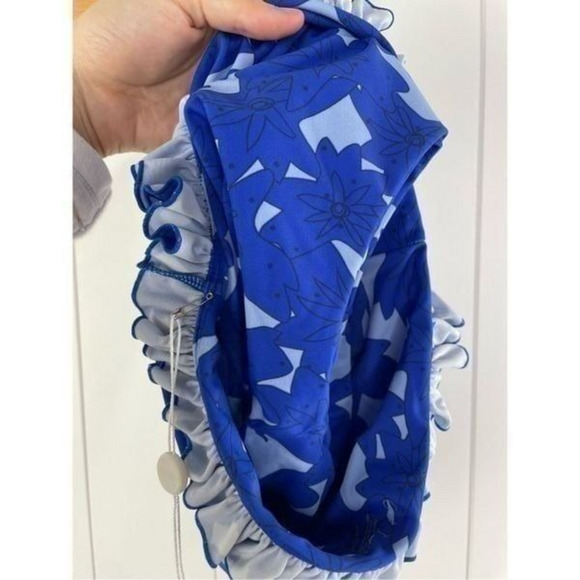 NWT‎ Free People Citrine High Waisted Ivy Blue Ruffle Bikini Bottoms S - Picture 8 of 8